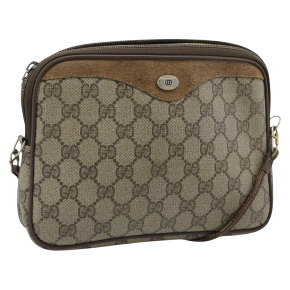 GUCCI GG Supreme Shoulder Bag PVC Beige Gold 97 02 068 Auth ep15127