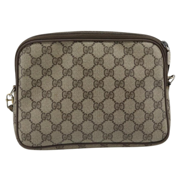 GUCCI GG Supreme Shoulder Bag PVC Beige Gold 97 02 068 Auth ep15127