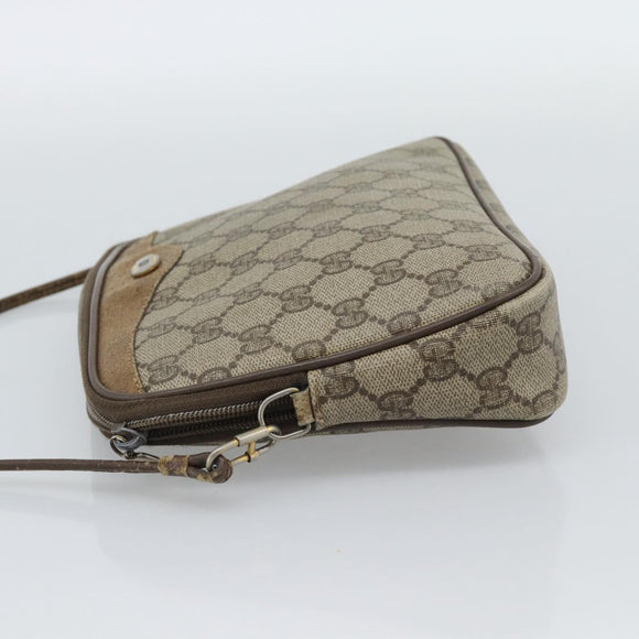 GUCCI GG Supreme Shoulder Bag PVC Beige Gold 97 02 068 Auth ep15127