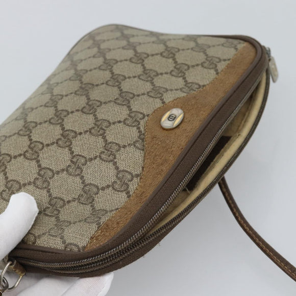 GUCCI GG Supreme Shoulder Bag PVC Beige Gold 97 02 068 Auth ep15127
