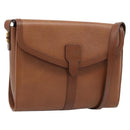 Burberrys Shoulder Bag Leather Brown Gold Auth ep15128-1