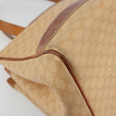 CELINE Macadam Hand Bag PVC Leather Beige Gold Tone Auth ep15137-14