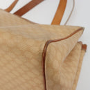 CELINE Macadam Hand Bag PVC Leather Beige Gold Tone Auth ep15137-15