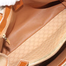 CELINE Macadam Hand Bag PVC Leather Beige Gold Tone Auth ep15137-11