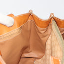 CELINE Macadam Hand Bag PVC Leather Beige Gold Tone Auth ep15137-18