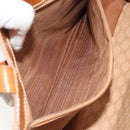 CELINE Macadam Hand Bag PVC Leather Beige Gold Tone Auth ep15137-21