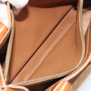 CELINE Macadam Hand Bag PVC Leather Beige Gold Tone Auth ep15137-23