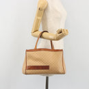 CELINE Macadam Hand Bag PVC Leather Beige Gold Tone Auth ep15137-25