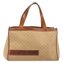 CELINE Macadam Hand Bag PVC Leather Beige Gold Tone Auth ep15137-13