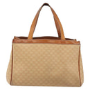 CELINE Macadam Hand Bag PVC Leather Beige Gold Tone Auth ep15137-2