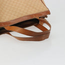 CELINE Macadam Hand Bag PVC Leather Beige Gold Tone Auth ep15137-7