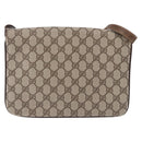 GUCCI GG Supreme Shoulder Bag PVC Leather Beige Gold Tone Auth ep15139-2