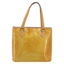 LOUIS VUITTON Monogram Vernis Houston Hand Bag Beige M91004 LV Auth ep15141-13