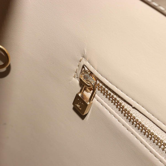 LOUIS VUITTON Monogram Vernis Houston Hand Bag Beige M91004 LV Auth ep15141
