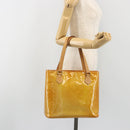 LOUIS VUITTON Monogram Vernis Houston Hand Bag Beige M91004 LV Auth ep15141-26
