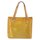 LOUIS VUITTON Monogram Vernis Houston Hand Bag Beige M91004 LV Auth ep15141-2