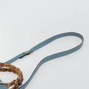 GUCCI Bamboo Hand Bag Leather 2way Blue Silver 336032 Auth ep15143-10