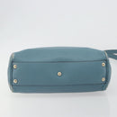 GUCCI Bamboo Hand Bag Leather 2way Blue Silver 336032 Auth ep15143-11