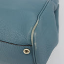 GUCCI Bamboo Hand Bag Leather 2way Blue Silver 336032 Auth ep15143-12