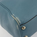 GUCCI Bamboo Hand Bag Leather 2way Blue Silver 336032 Auth ep15143-13