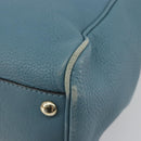 GUCCI Bamboo Hand Bag Leather 2way Blue Silver 336032 Auth ep15143-14