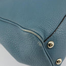 GUCCI Bamboo Hand Bag Leather 2way Blue Silver 336032 Auth ep15143-15