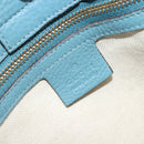 GUCCI Bamboo Hand Bag Leather 2way Blue Silver 336032 Auth ep15143-17