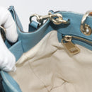 GUCCI Bamboo Hand Bag Leather 2way Blue Silver 336032 Auth ep15143-20