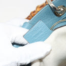 GUCCI Bamboo Hand Bag Leather 2way Blue Silver 336032 Auth ep15143-24