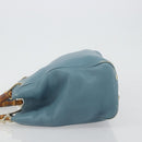GUCCI Bamboo Hand Bag Leather 2way Blue Silver 336032 Auth ep15143-5