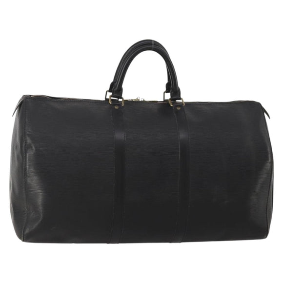 LOUIS VUITTON Epi Keepall 55 Boston Bag Noir M42952 LV Auth ep15146