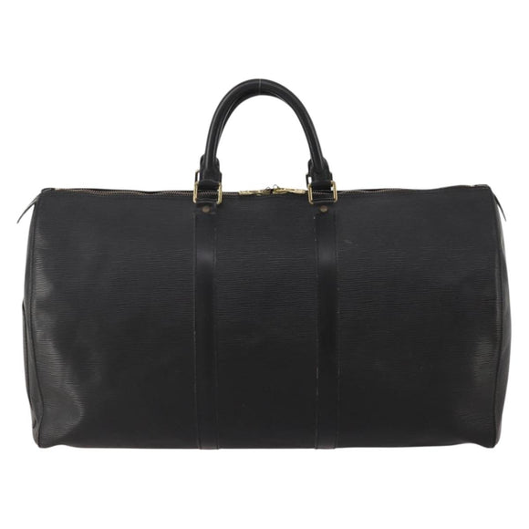 LOUIS VUITTON Epi Keepall 55 Boston Bag Noir M42952 LV Auth ep15146