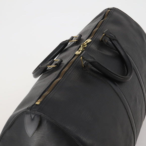 LOUIS VUITTON Epi Keepall 55 Boston Bag Noir M42952 LV Auth ep15146