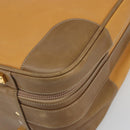LOEWE Anagram Trunk Leather Beige Gold Tone Auth ep15147-10