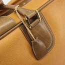 LOEWE Anagram Trunk Leather Beige Gold Tone Auth ep15147-15