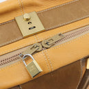 LOEWE Anagram Trunk Leather Beige Gold Tone Auth ep15147-17