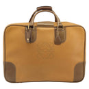LOEWE Anagram Trunk Leather Beige Gold Tone Auth ep15147-2