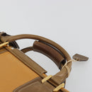 LOEWE Anagram Trunk Leather Beige Gold Tone Auth ep15147-8