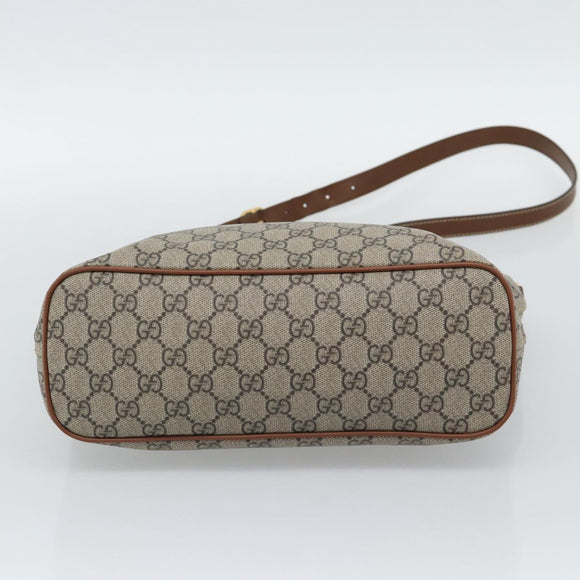 GUCCI GG Supreme Hand Bag PVC Leather 2way Beige Gold Tone 473887 Auth ep15151
