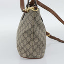 GUCCI GG Supreme Hand Bag PVC Leather 2way Beige Gold Tone 473887 Auth ep15151-5