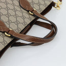 GUCCI GG Supreme Hand Bag PVC Leather 2way Beige Gold Tone 473887 Auth ep15151-7