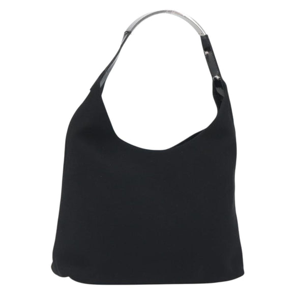 GUCCI Shoulder Bag Canvas Black Silver Auth ep15152