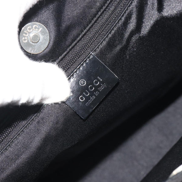 GUCCI Shoulder Bag Canvas Black Silver Auth ep15152