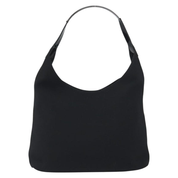 GUCCI Shoulder Bag Canvas Black Silver Auth ep15152