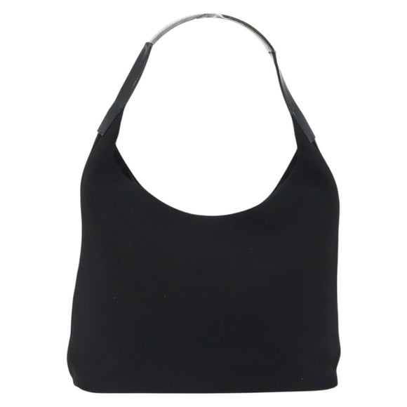 GUCCI Shoulder Bag Canvas Black Silver Auth ep15152