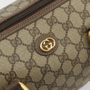 GUCCI GG Supreme Mini Boston Bag PVC Leather Beige Gold Tone Auth ep15153-17