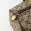 GUCCI GG Supreme Mini Boston Bag PVC Leather Beige Gold Tone Auth ep15153-18