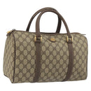 GUCCI GG Supreme Mini Boston Bag PVC Leather Beige Gold Tone Auth ep15153-1