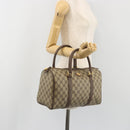 GUCCI GG Supreme Mini Boston Bag PVC Leather Beige Gold Tone Auth ep15153-24