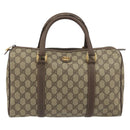 GUCCI GG Supreme Mini Boston Bag PVC Leather Beige Gold Tone Auth ep15153-13